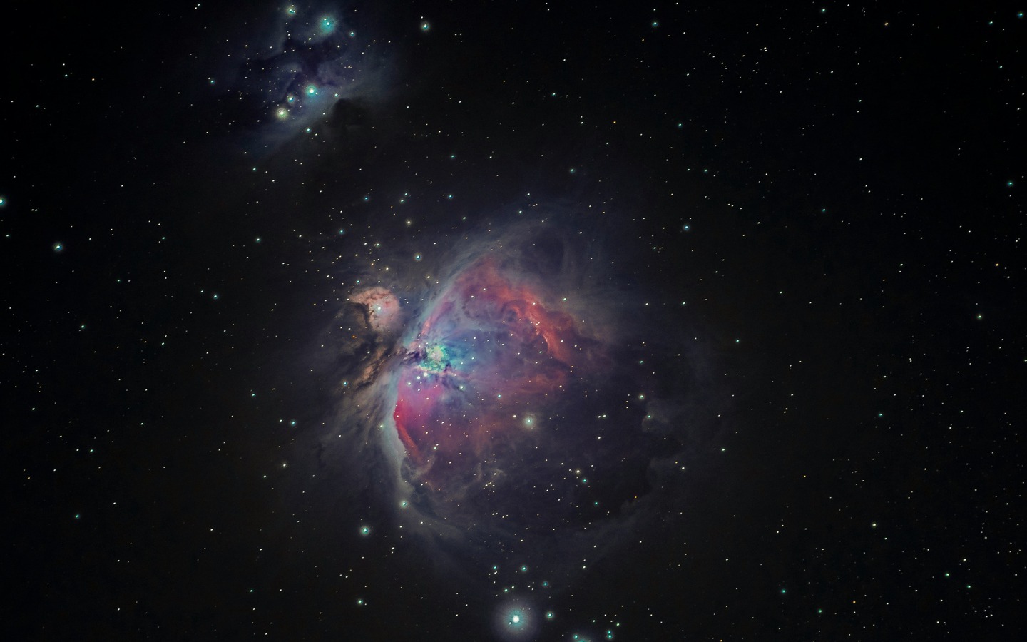 Vibrant pink and purple supernova remnant nebula